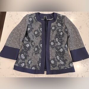 Nicole Miller For Mary‎ Kay Blazer Blue Tapestry Jacket Lined 4R